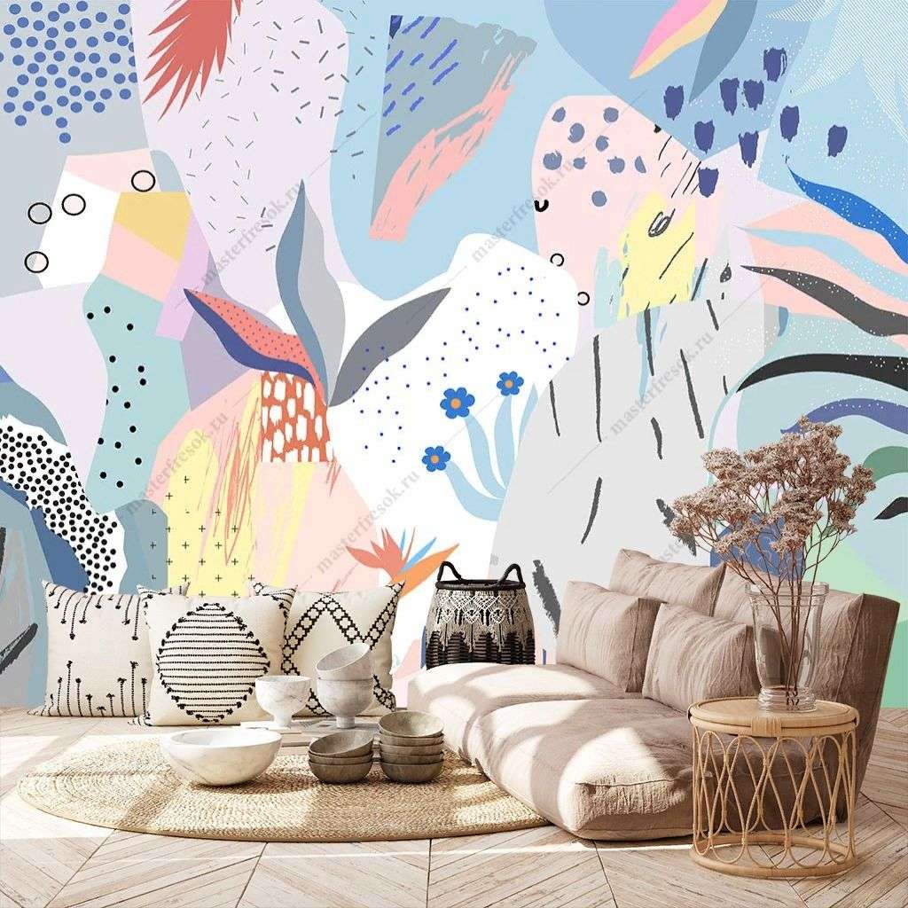 Фотообои в интерьере абстрактный фон  9-1417 фото