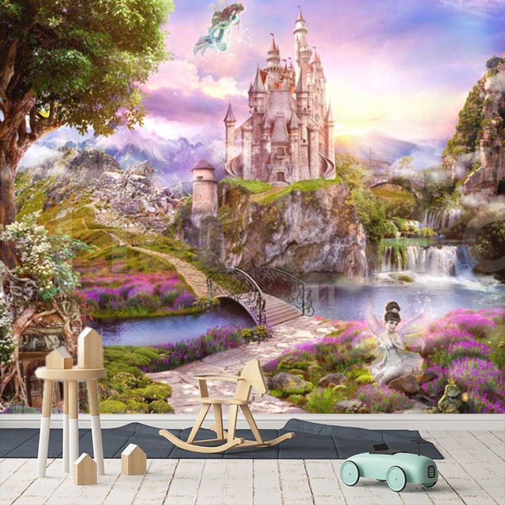 Фотообои Сказочные феи у замка  12-320