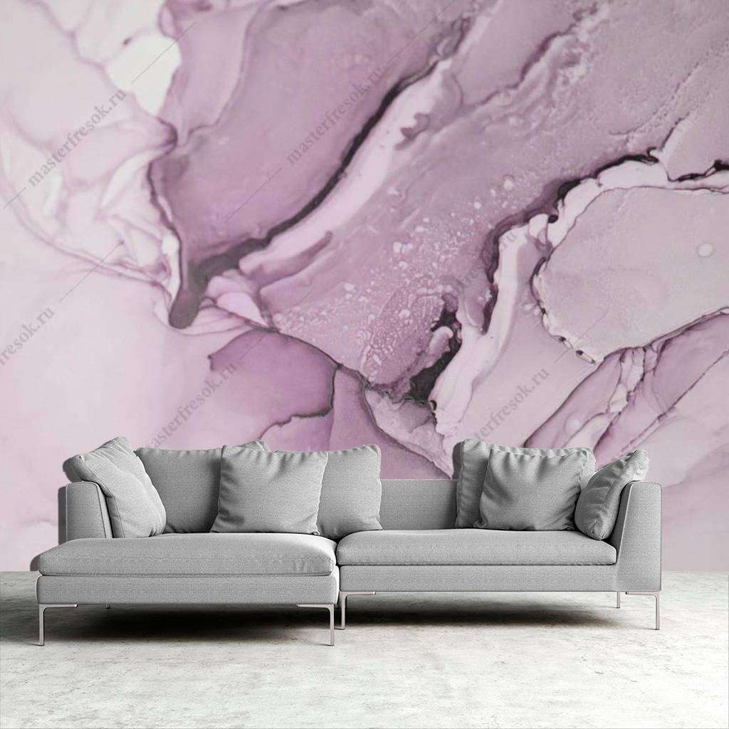Фотообои в интерьере флюид арт фиолетовый  9-1023 фото
