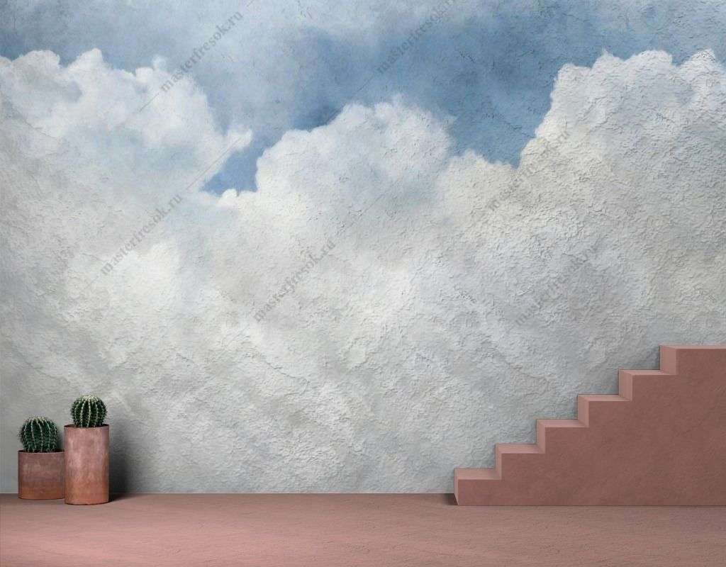Фотообои в интерьере белоснежные облака  9-1604 фото