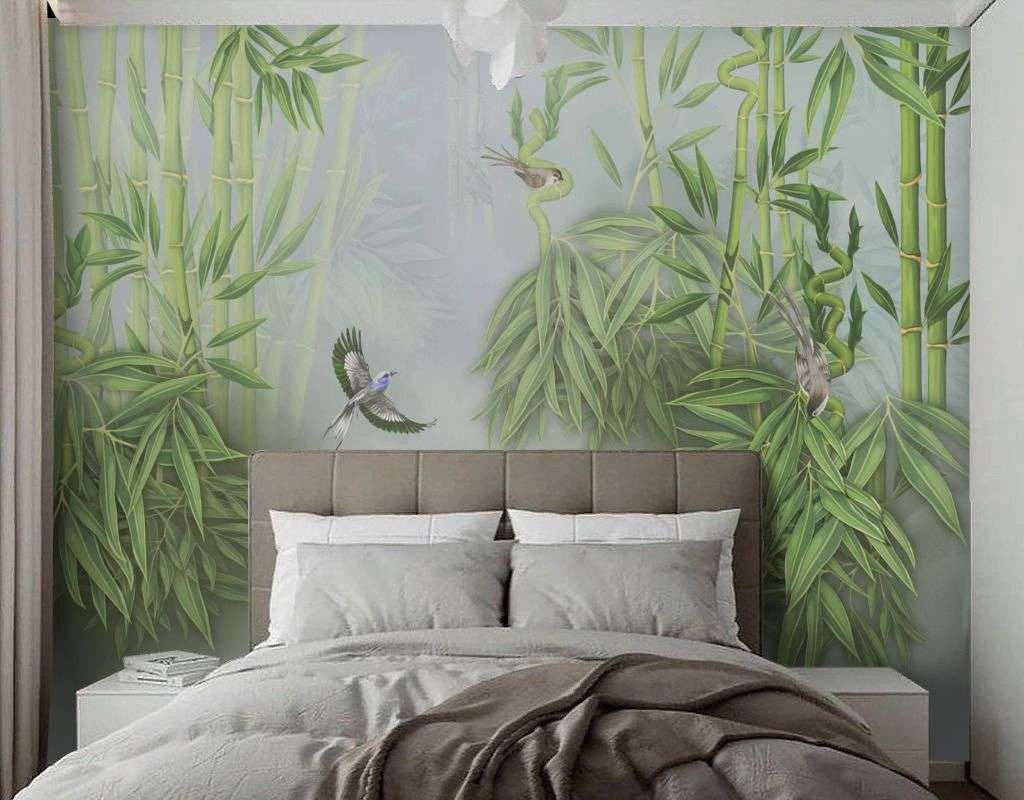 Фотообои в интерьере бамбук  13-703 фото