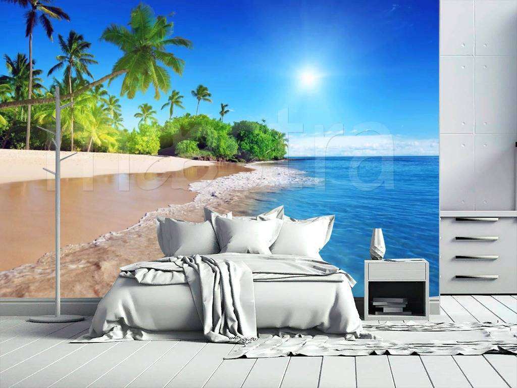 Фотообои в интерьере тропический пляж  4-346 фото