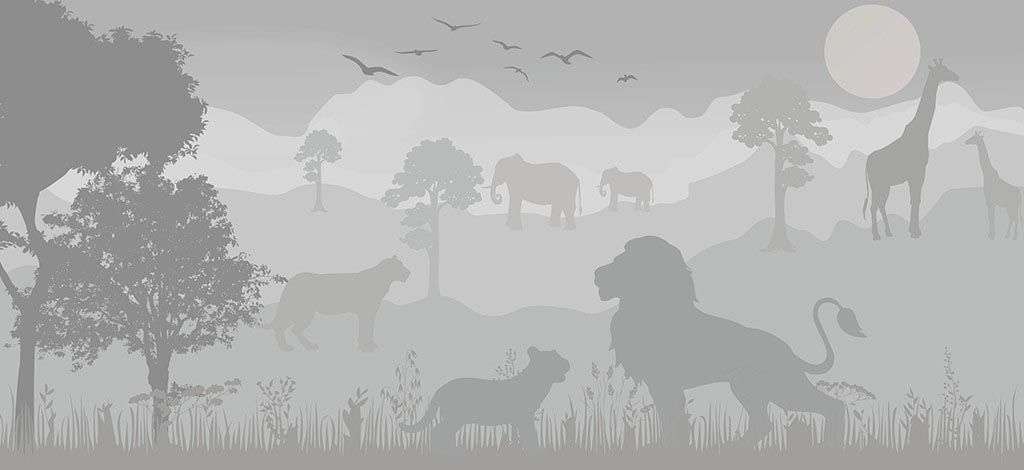 Фотообои в интерьере иллюстрация саванна в детскую  9-1818 фото