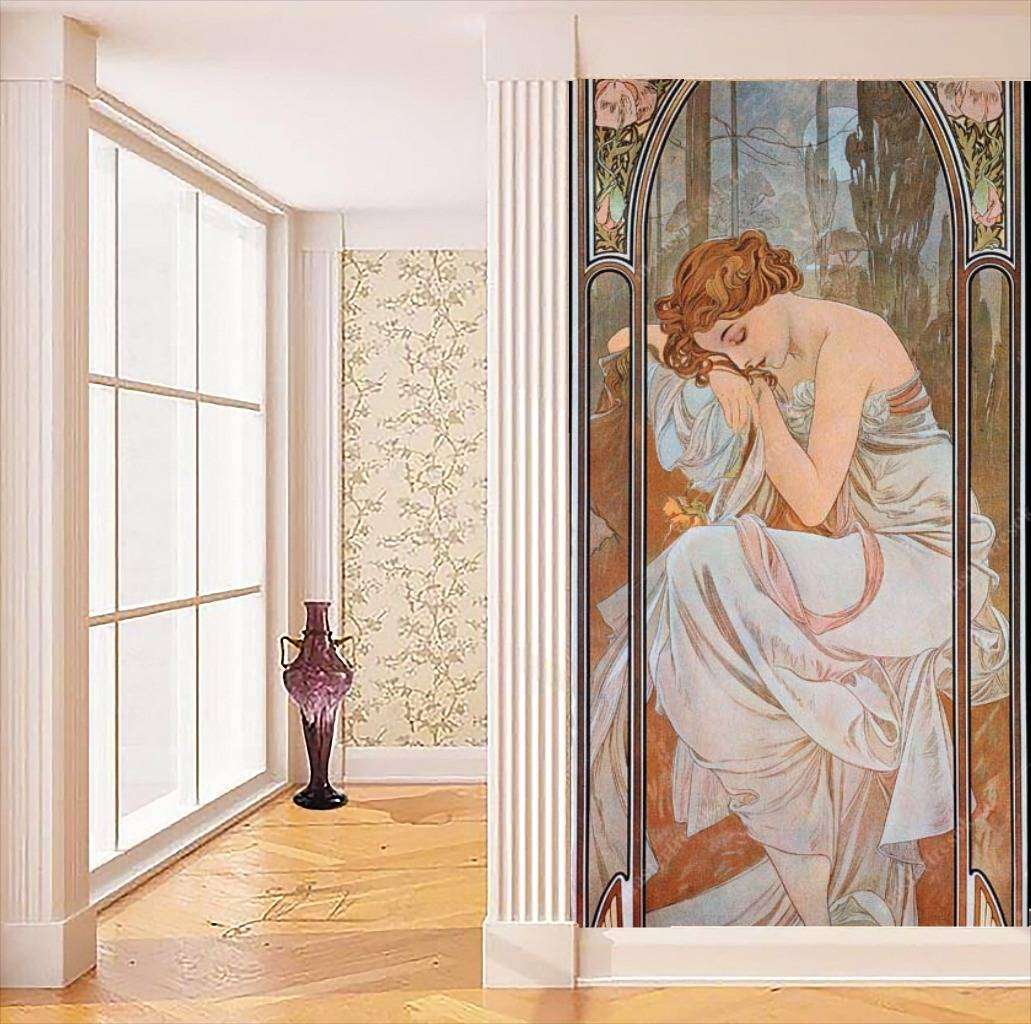 Фотообои в интерьере альфонс мариа муха – отдых, ночь  8-184 фото