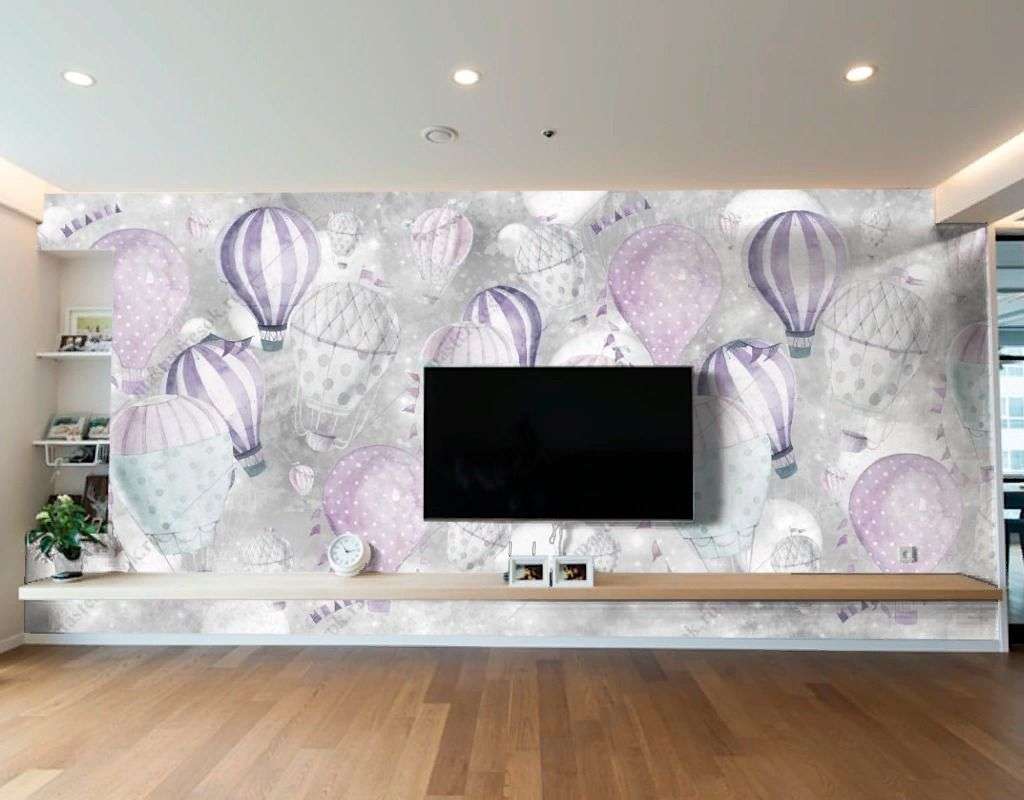 Фотообои в интерьере воздушные шары акварель  12-1443 фото