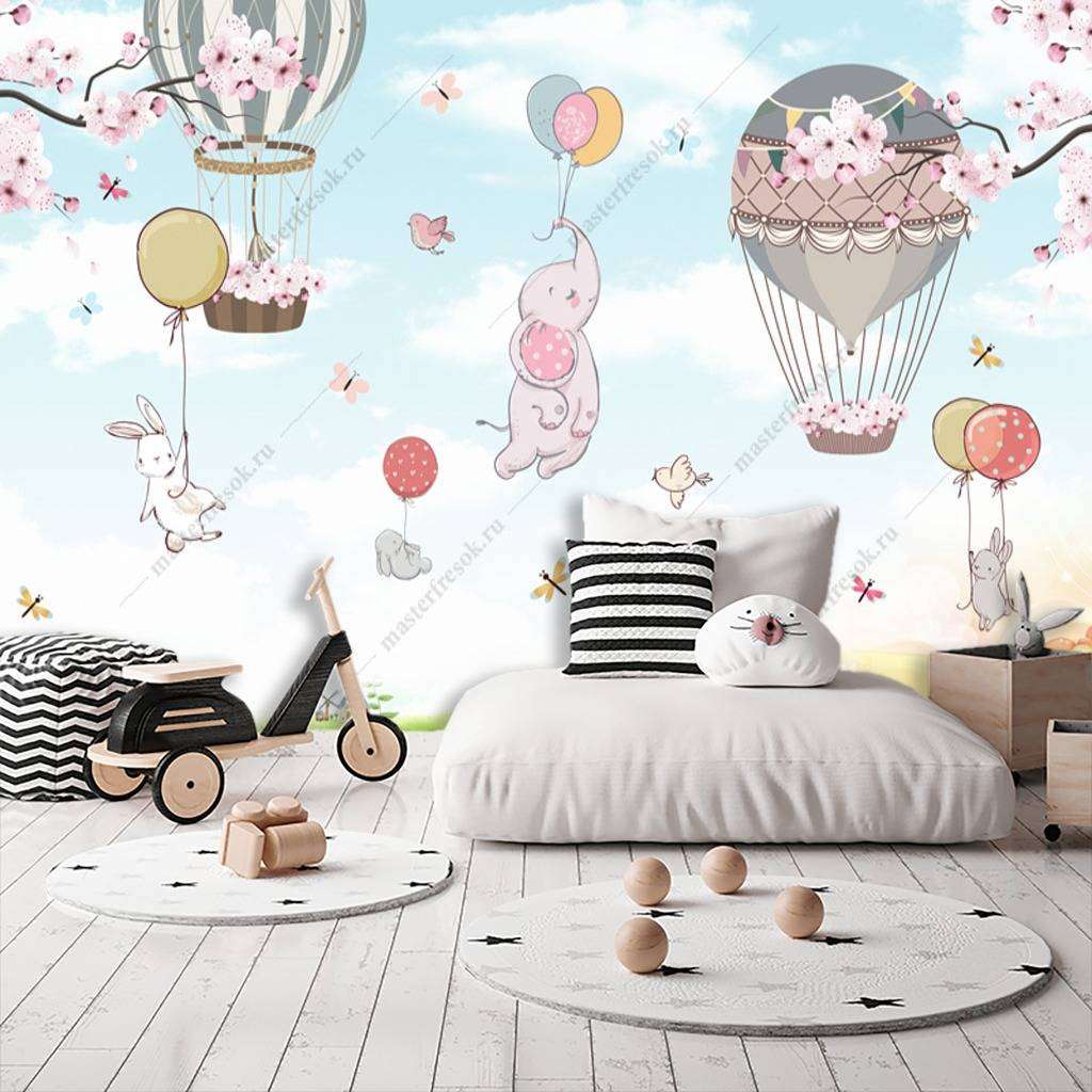 Фотообои в интерьере слоник на шаре  12-956 фото