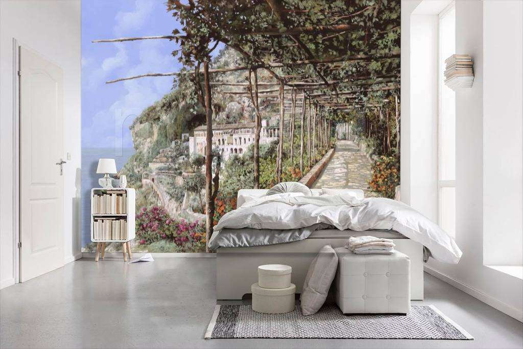 Фотообои Летняя набережная в тихом городе  8-071