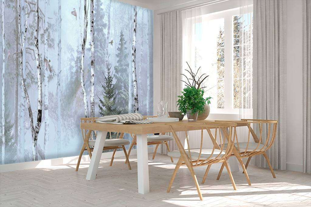 Фотообои Бесшовные обои на стену:  Березовый лес. Артикул: 13-072  