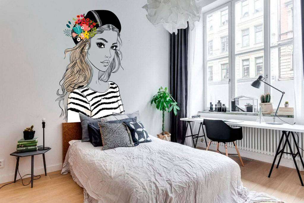 Фотообои Девушка в берете  12-635