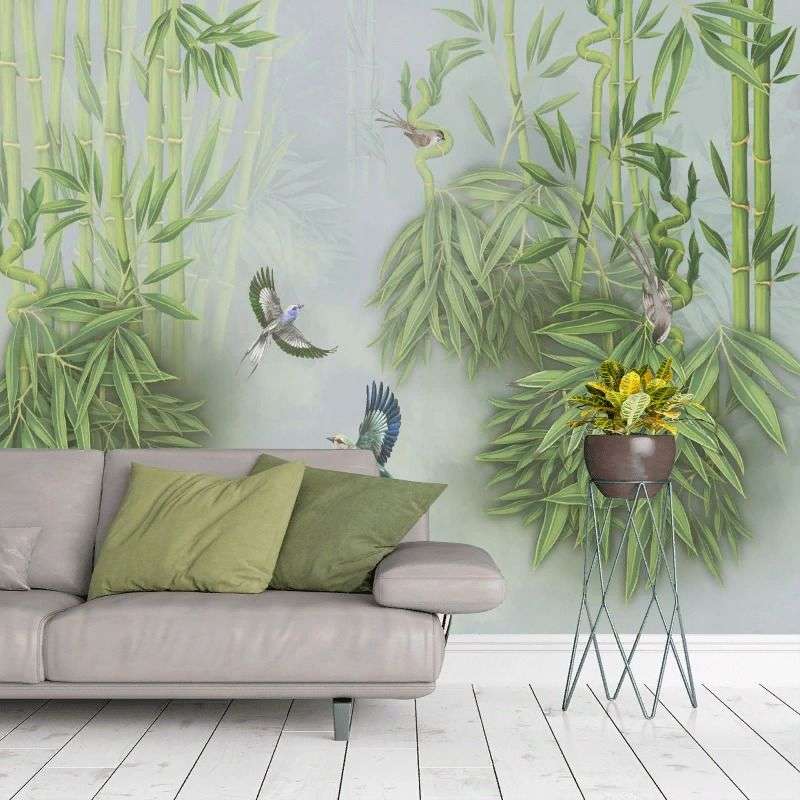 Фотообои в интерьере бамбук  13-703 фото