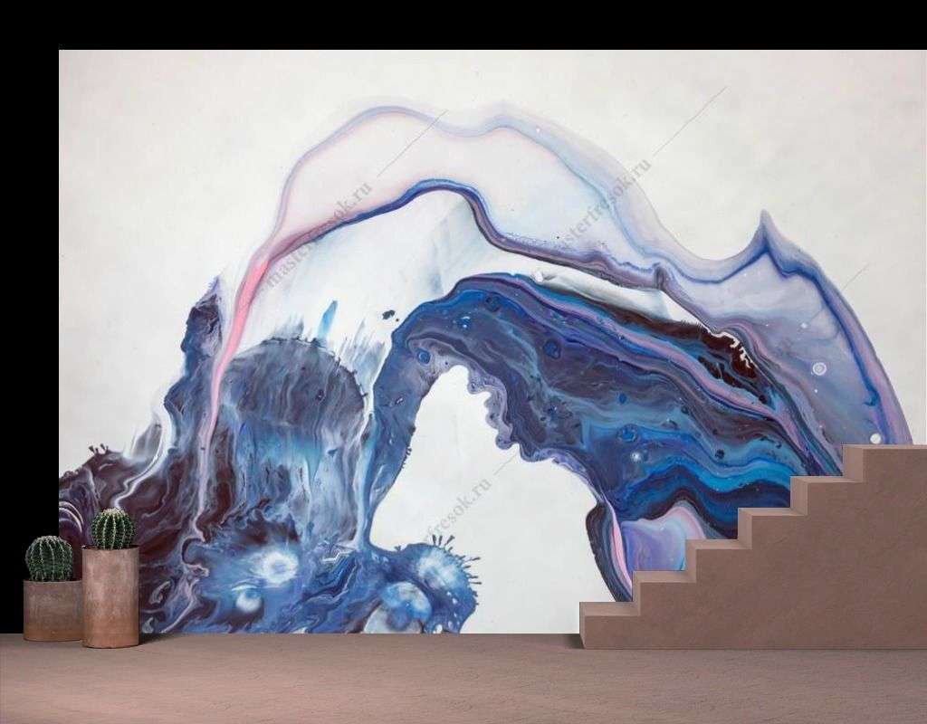Фотообои в интерьере флюид арт волна  9-1300 фото