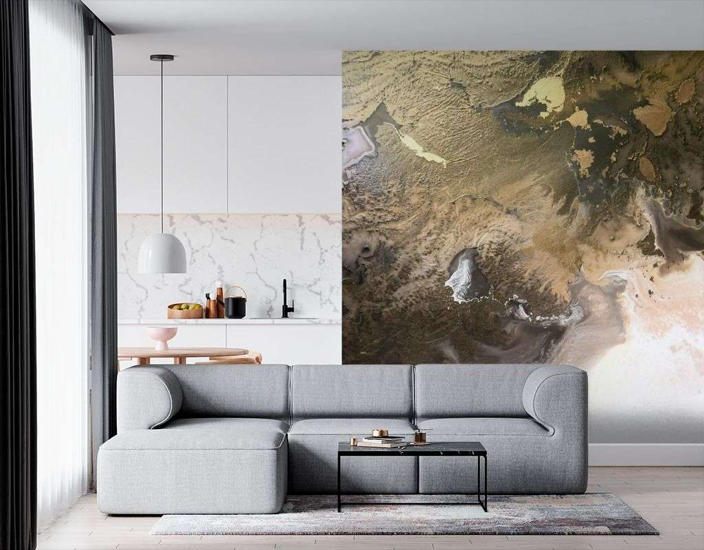 Фотообои в интерьере абстракция поталью  9-1655 фото