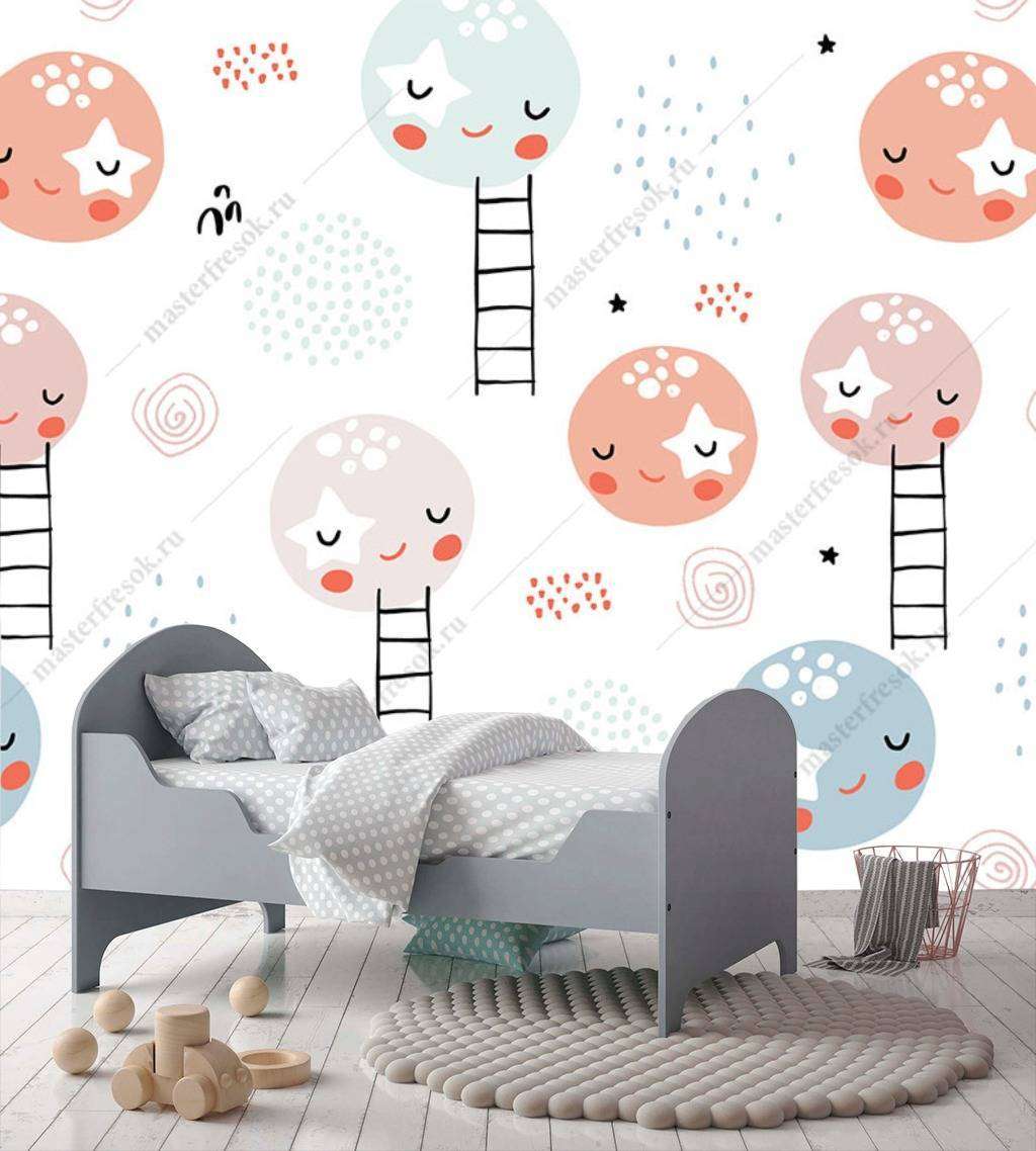 Фотообои в интерьере месяцы в небе  12-717 фото