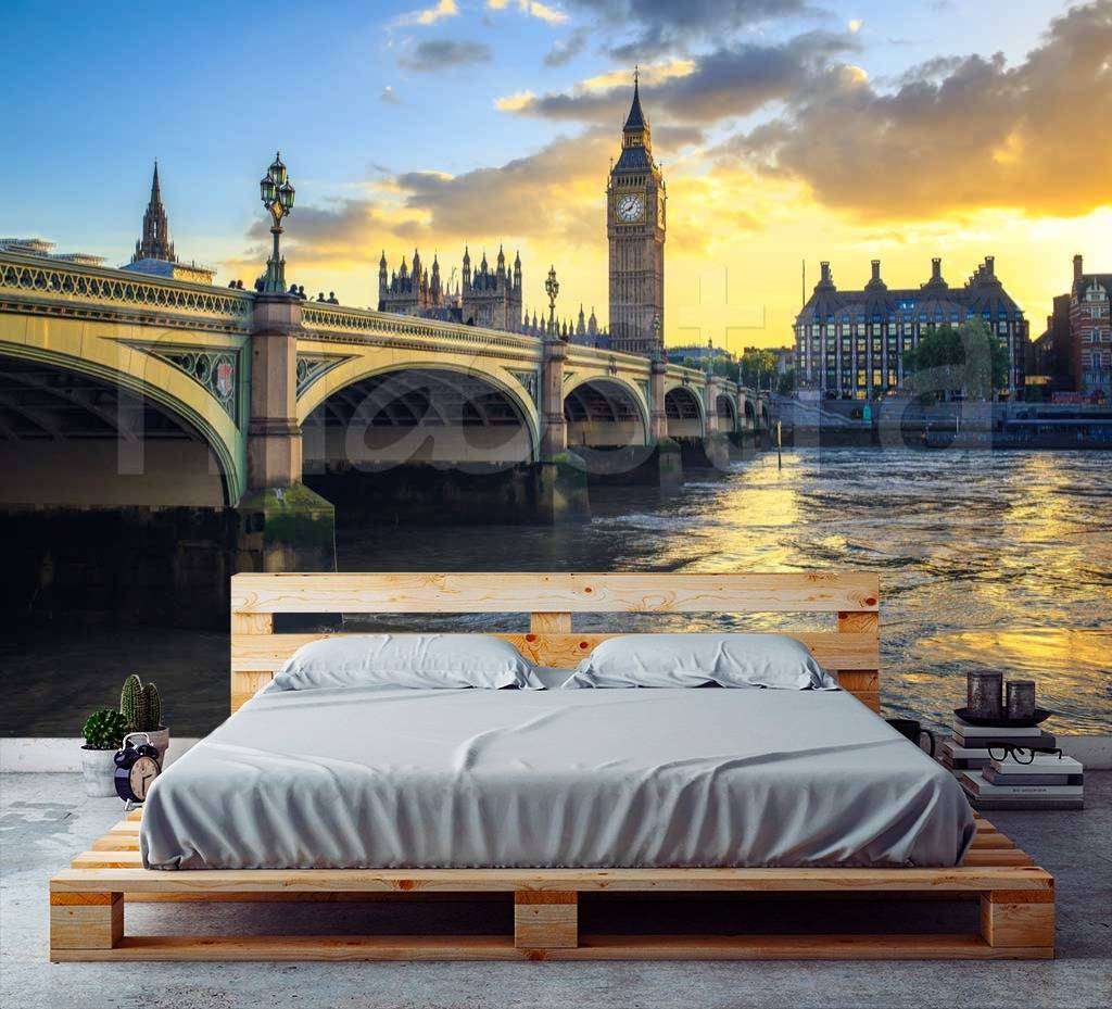 Фотообои в интерьере биг бен во время рассвета  9-561 фото