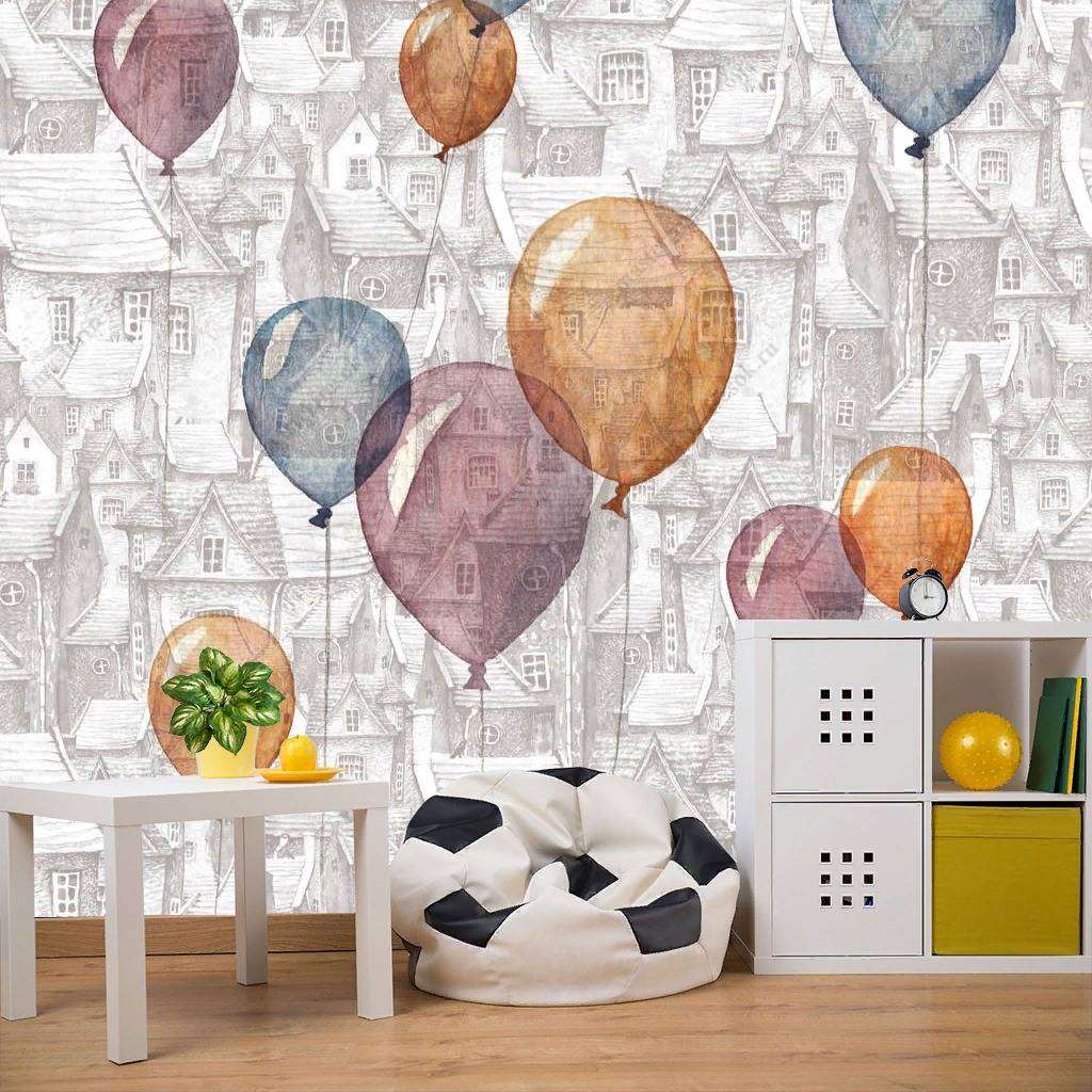 Фотообои в интерьере воздушные шарики  12-1176 фото