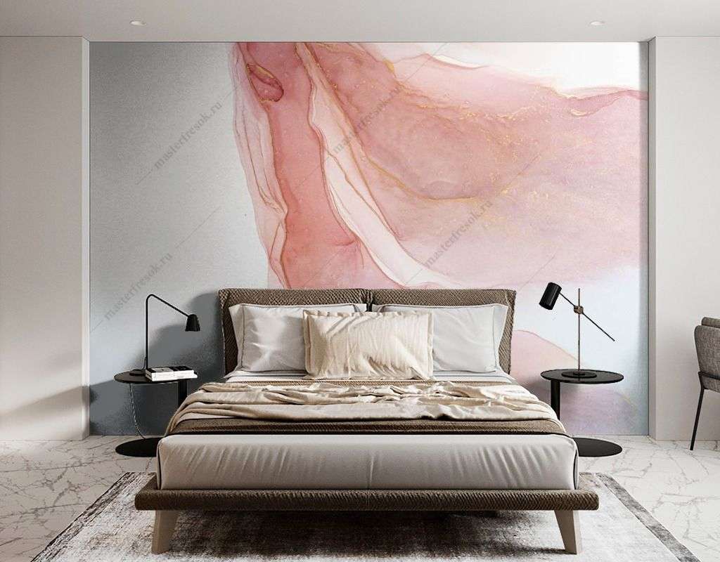 Фотообои в интерьере акварельная абстракция  9-1570 фото