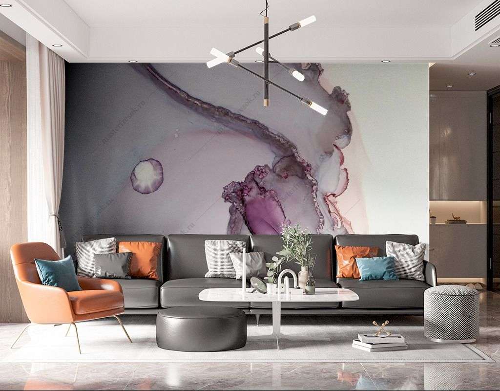 Фотообои в интерьере розовый мраморный фон  9-1561 фото