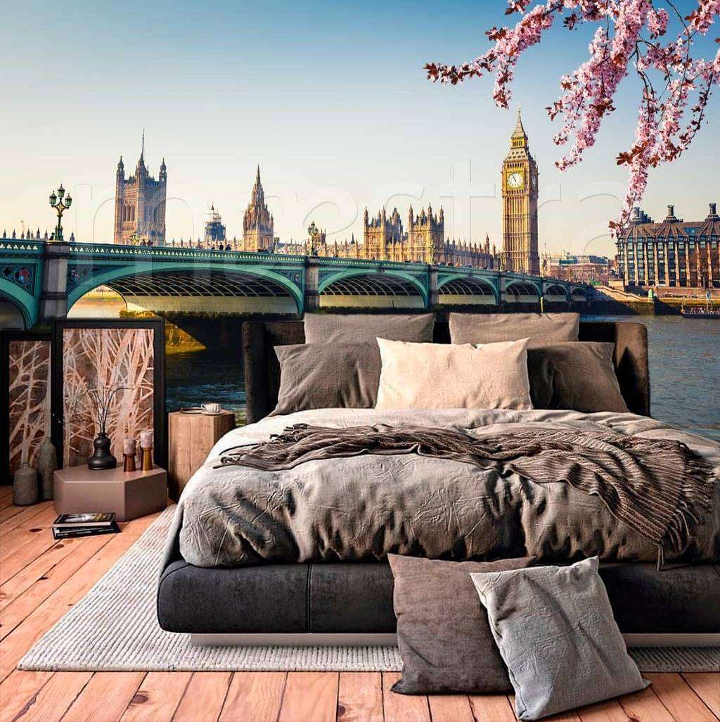 Фотообои в интерьере цветущий лондон  9-549 фото