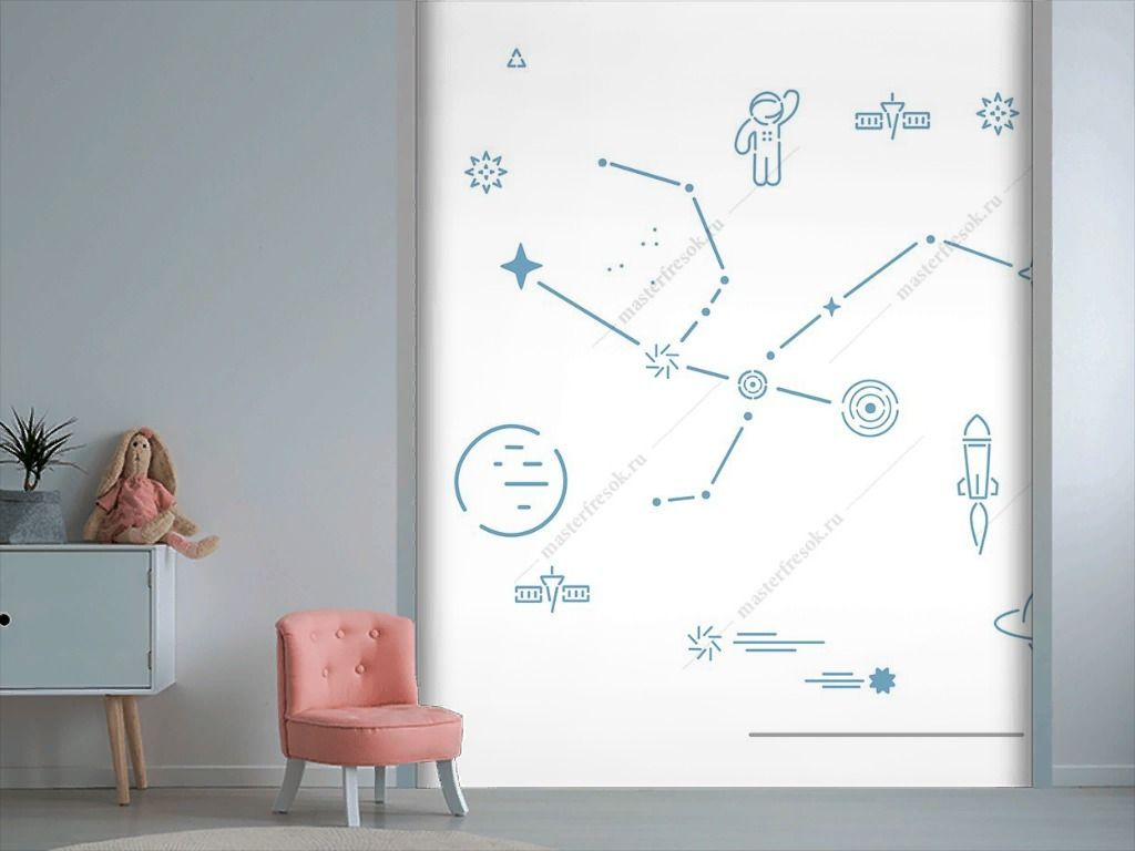 Фотообои в детскую Космос минимализм   14-712