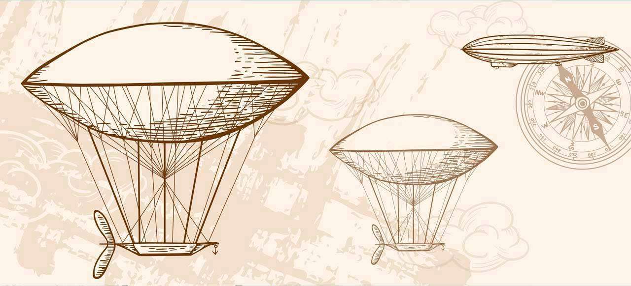 Фотообои в интерьере воздушные шары винтаж  12-427 фото