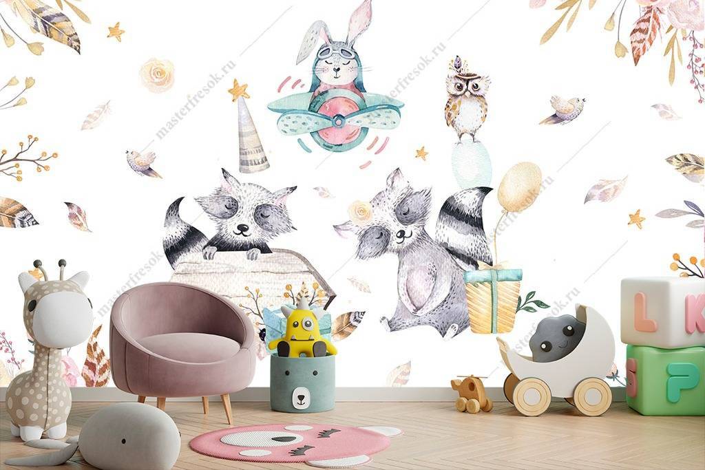 Фотообои Милые животные в детскую  14-067