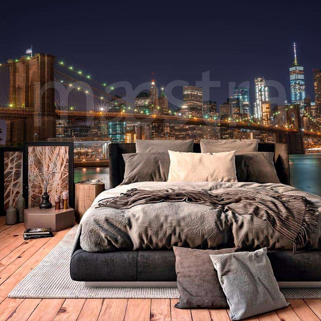 Фотообои в интерьере 3д бруклинский мост  9-844 фото