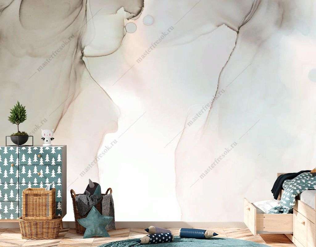 Фотообои в интерьере флюид в светлых тонах  9-1544 фото