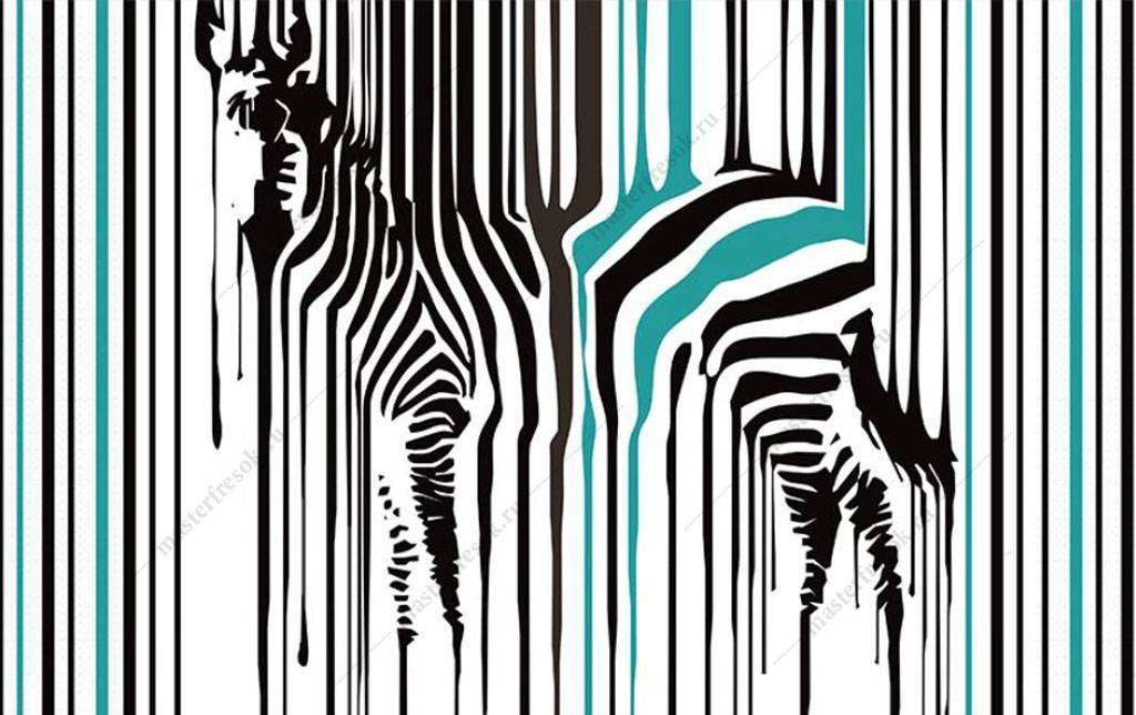 Фотообои в интерьере силуэт зебры  16-010 фото