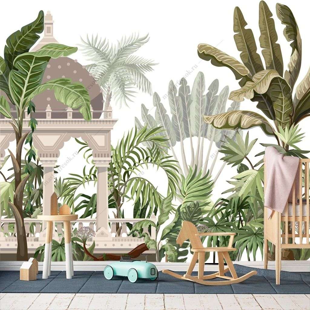 Фотообои в интерьере беседка в тропиках  12-1397 фото