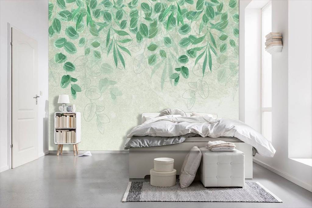 Фотообои Зеленый фон листья  15-465