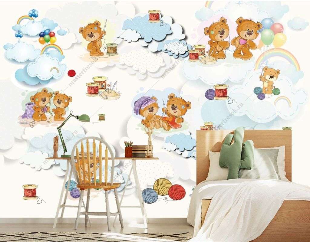 Фотообои в интерьере история тедди  14-512 фото