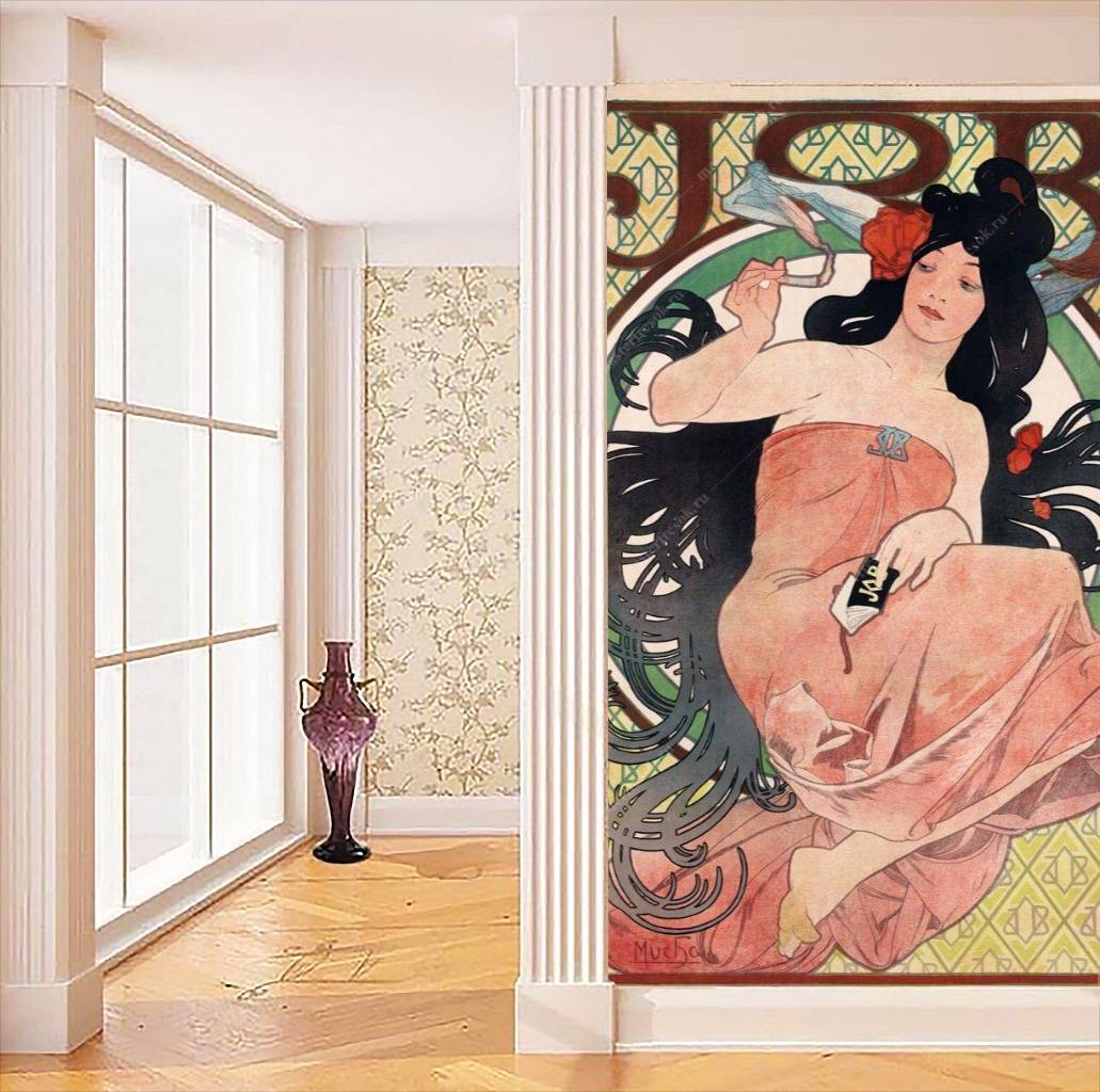 Фотообои Альфонс Мариа Муха - Реклама папиросной бумаги Job  8-221