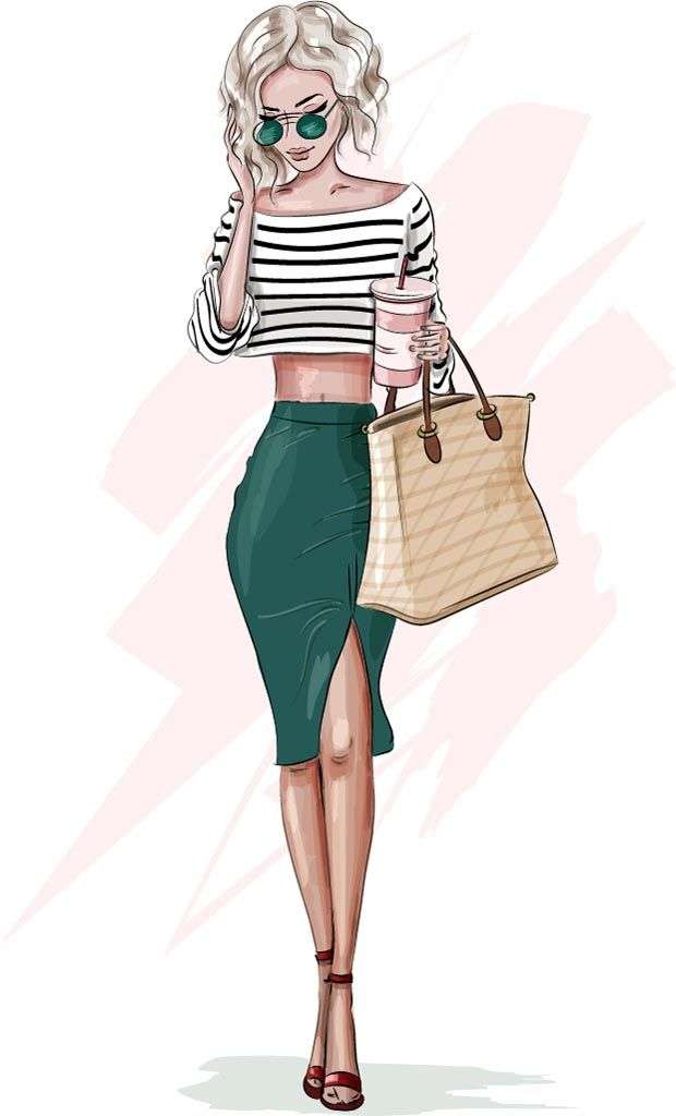 Фотообои в интерьере модная блондинка  12-1375 фото