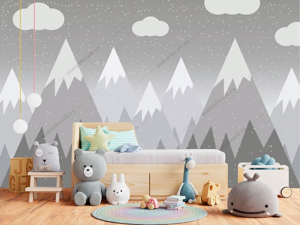 Фотообои Серые горные пики  12-1373