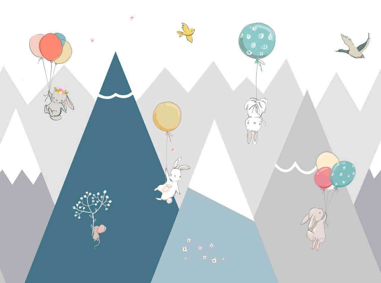 Фотообои в интерьере горы с животными  12-449 фото