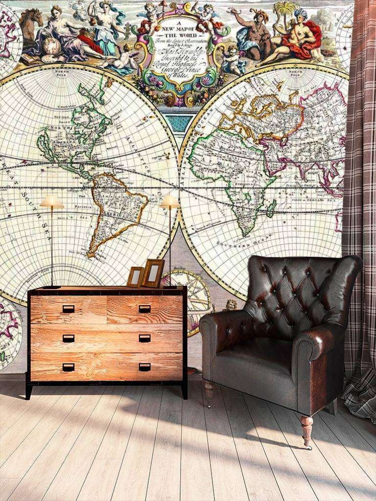 Фотообои Светлая старая карта  9-427