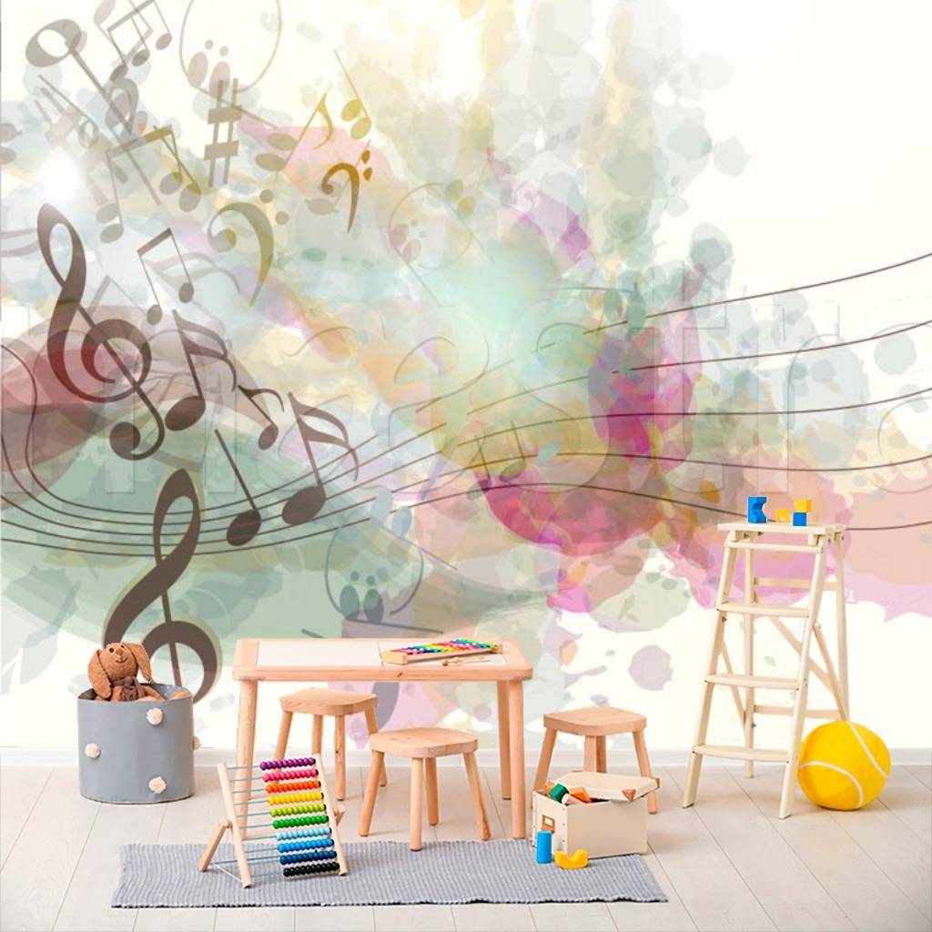 Фотообои Ноты составляются в композицию  12-362