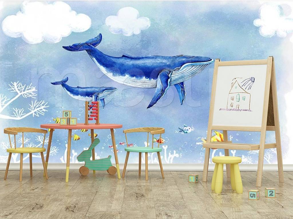 Фотообои Киты в облаках  15-056