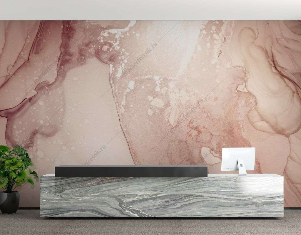 Фотообои в интерьере бежевые разводы фон  9-1556 фото