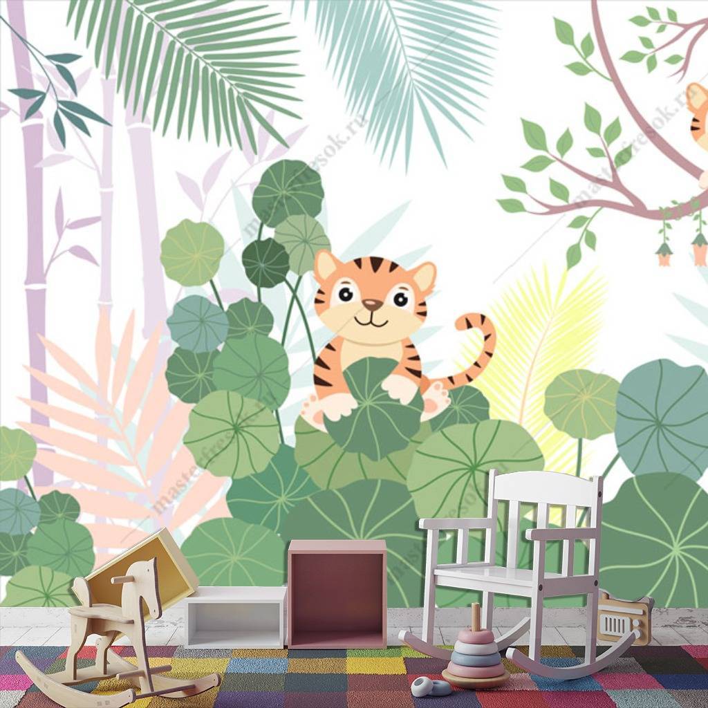 Фотообои Тигры в джунглях  12-896