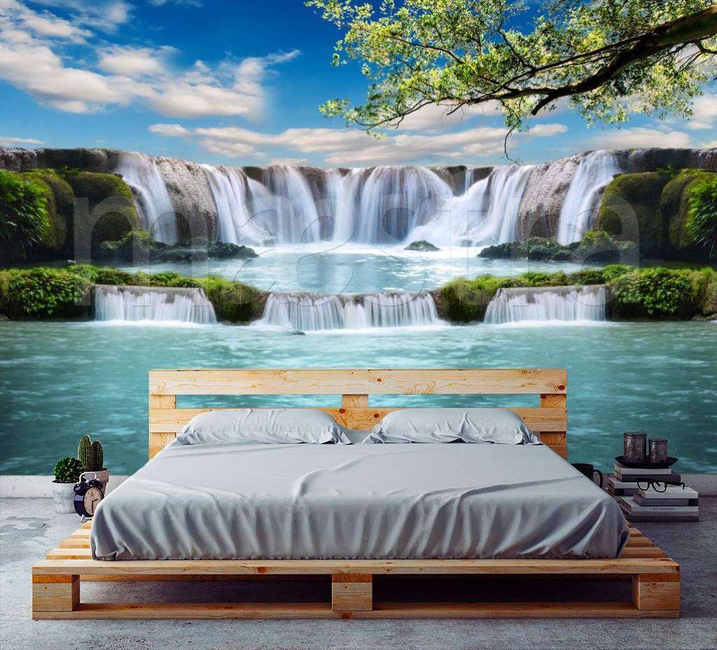 Фотообои Водопад с голубой лагуной  9-849