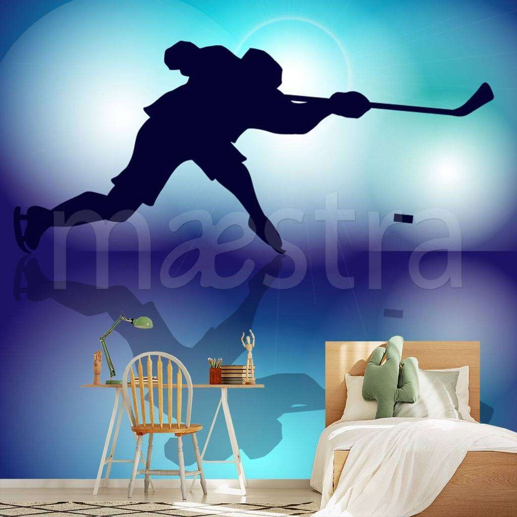 Фотообои в интерьере удар по шайбе  12-566 фото