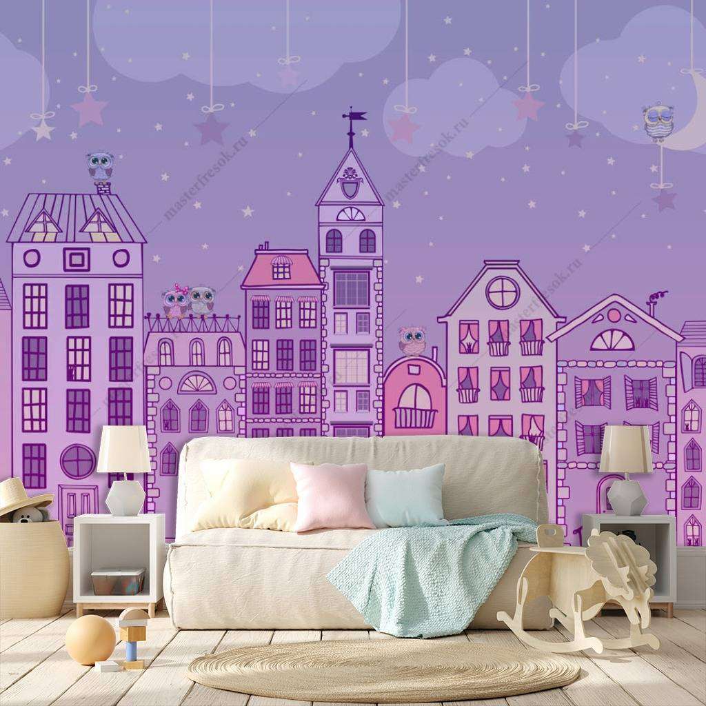 Фотообои в интерьере совушки ночью  13-157 фото