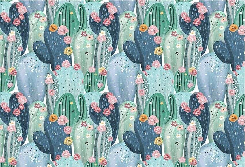 Фотообои в интерьере веселые кактусы  9-1838 фото