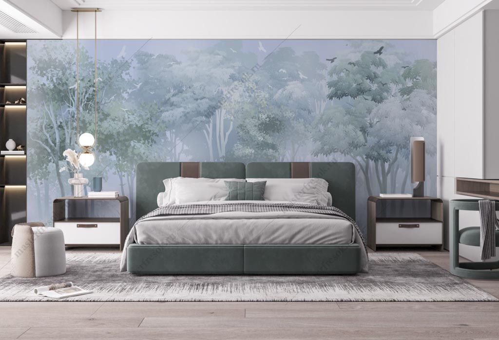 Фотообои Голубой сказочный лес  13-404