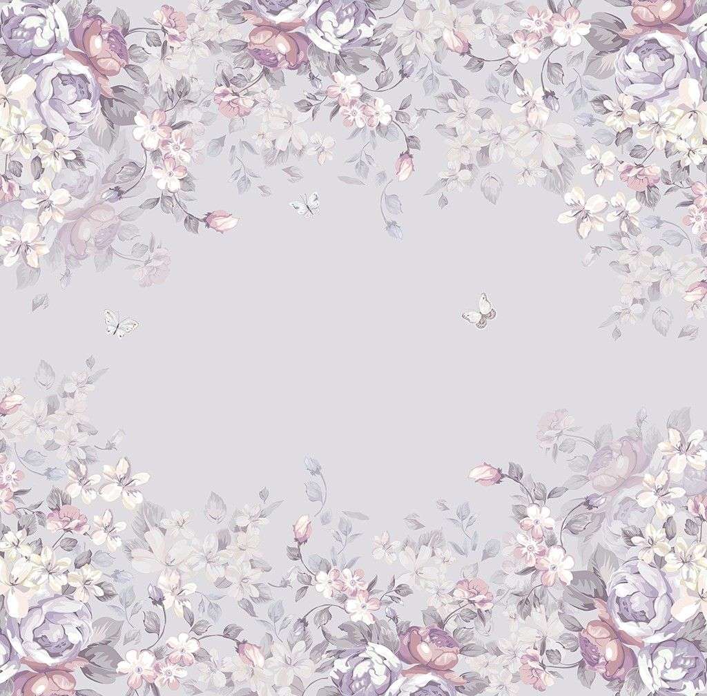 Фотообои в интерьере цветочная рамка  12-1459 фото