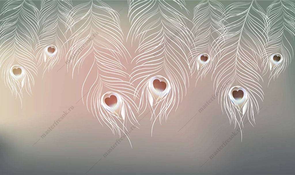Фотообои в интерьере павлинье перо  15-848 фото