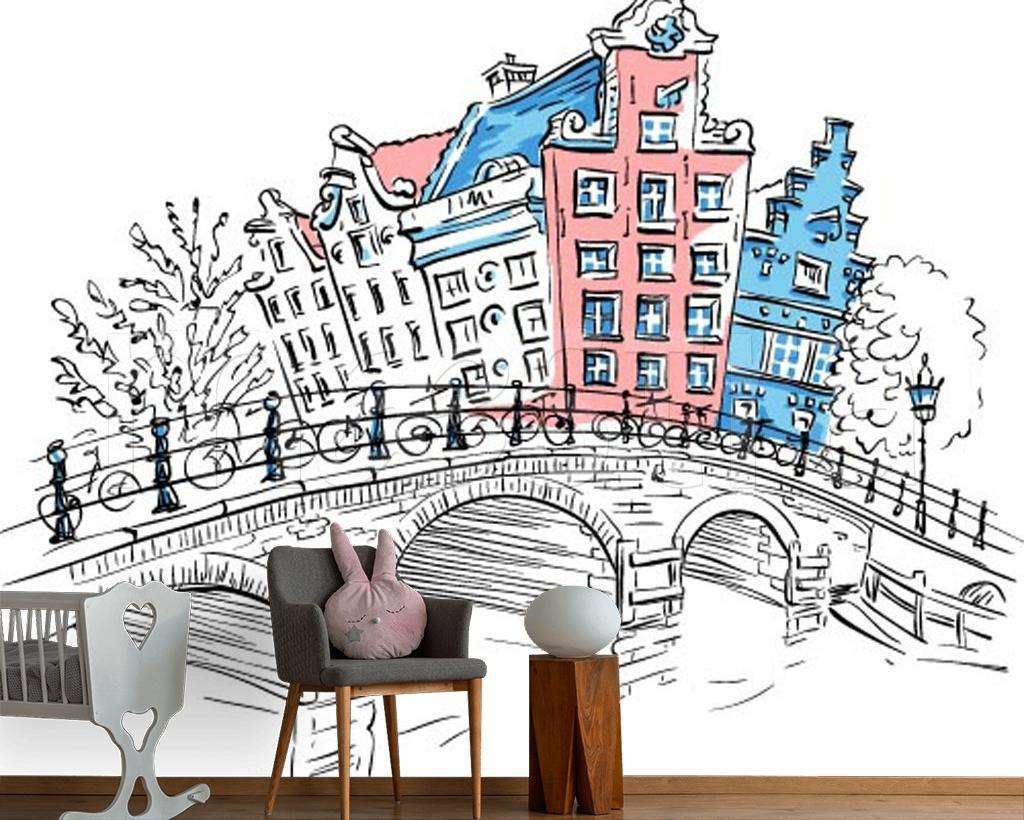 Фотообои в интерьере город граффити  12-493 фото