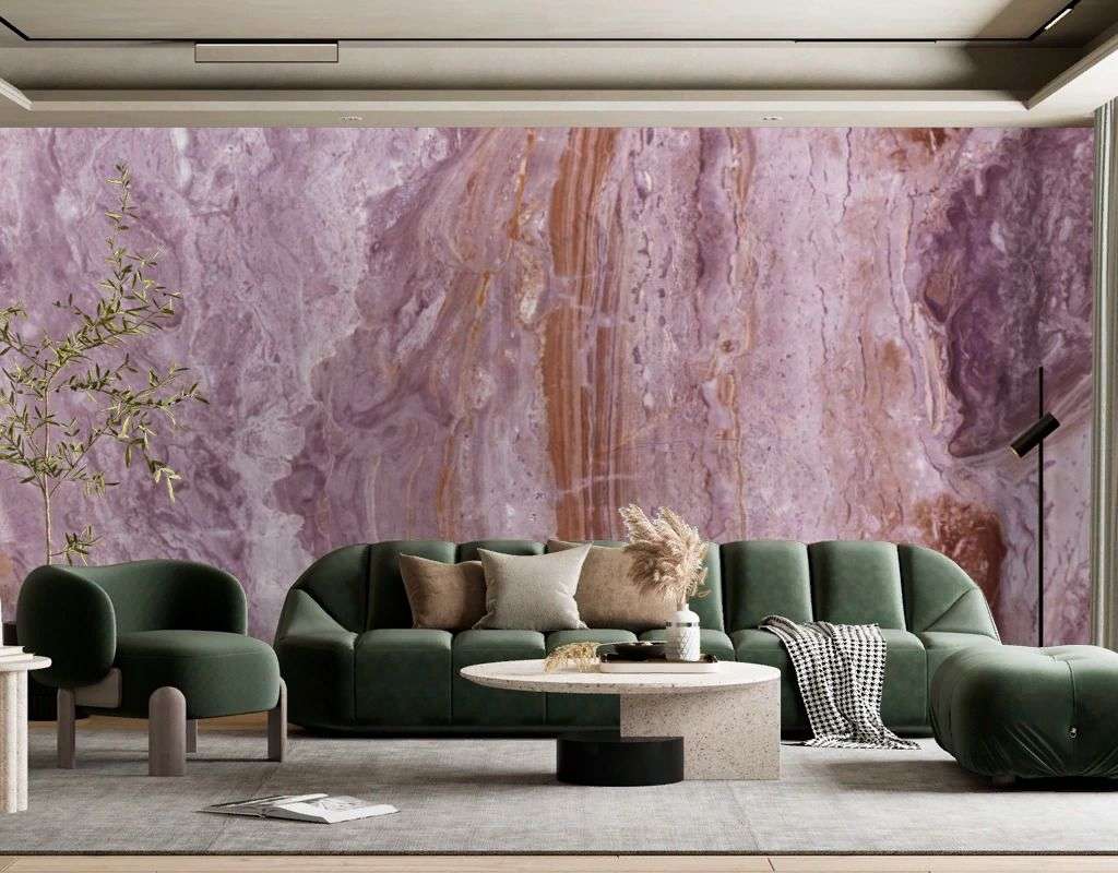 Фотообои в интерьере мрамор розовый  9-1798 фото