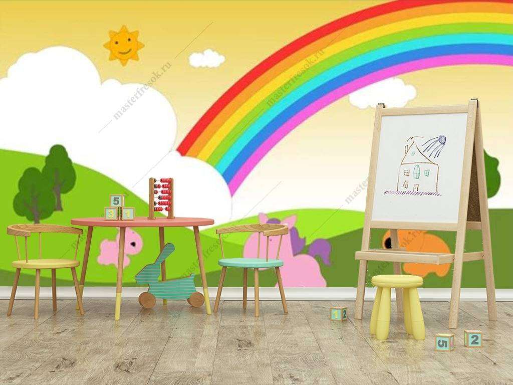 Фотообои в интерьере радуга  16-098 фото